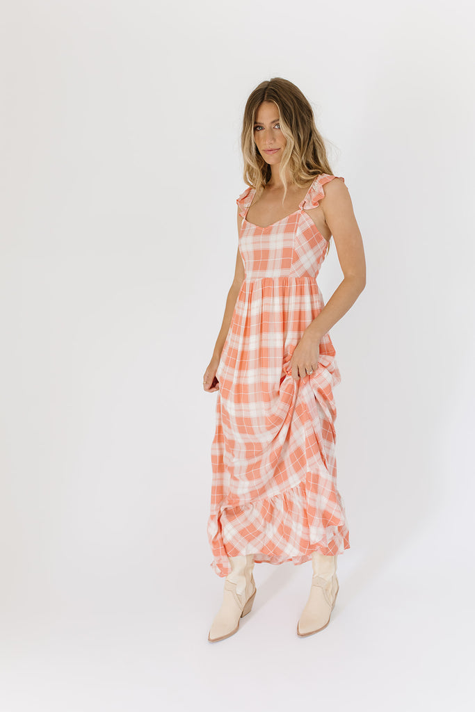 piper plaid maxi dress