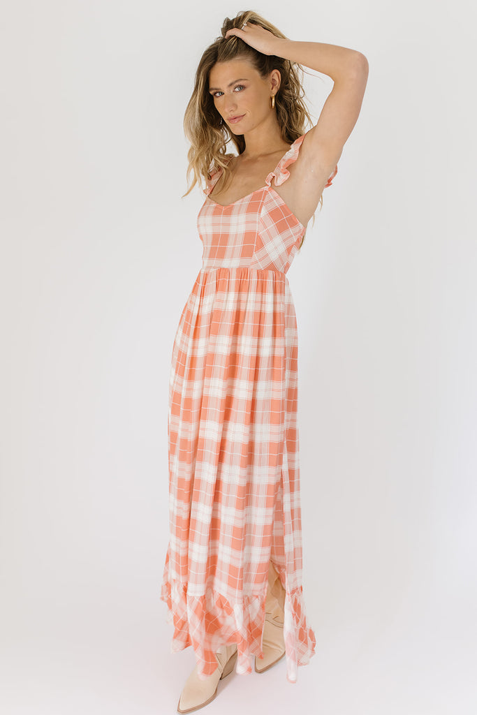 piper plaid maxi dress