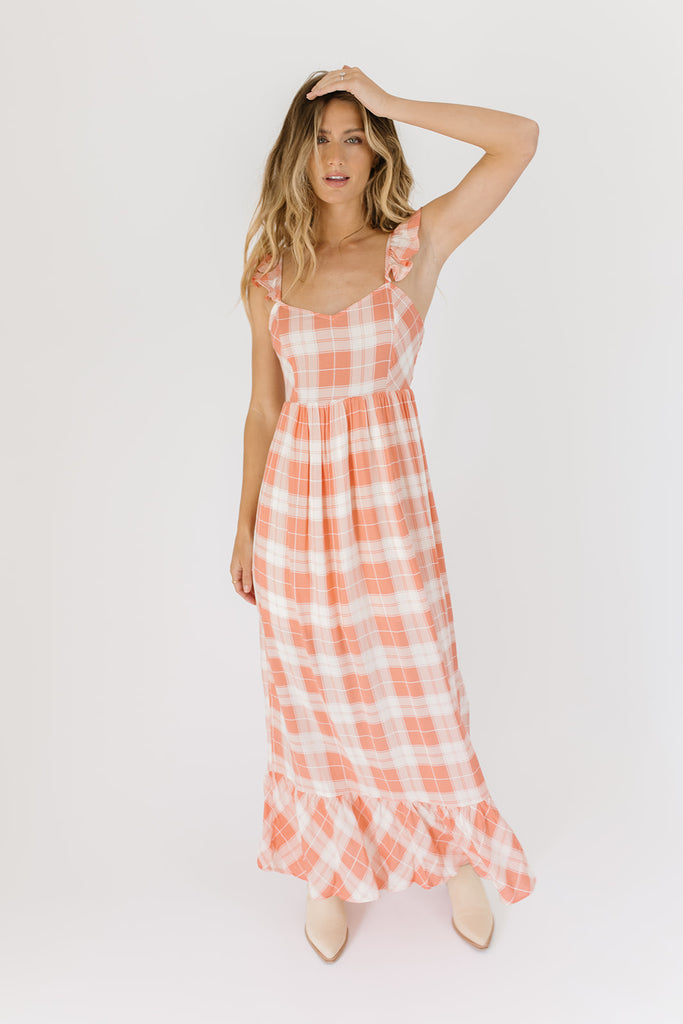 piper plaid maxi dress