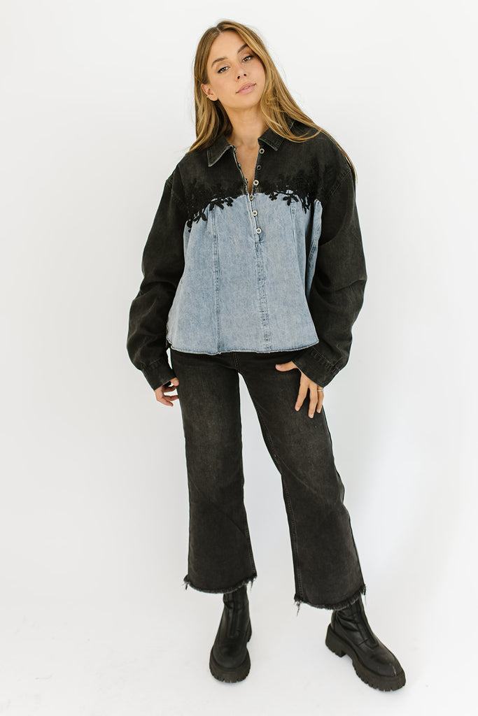 silverado denim button up