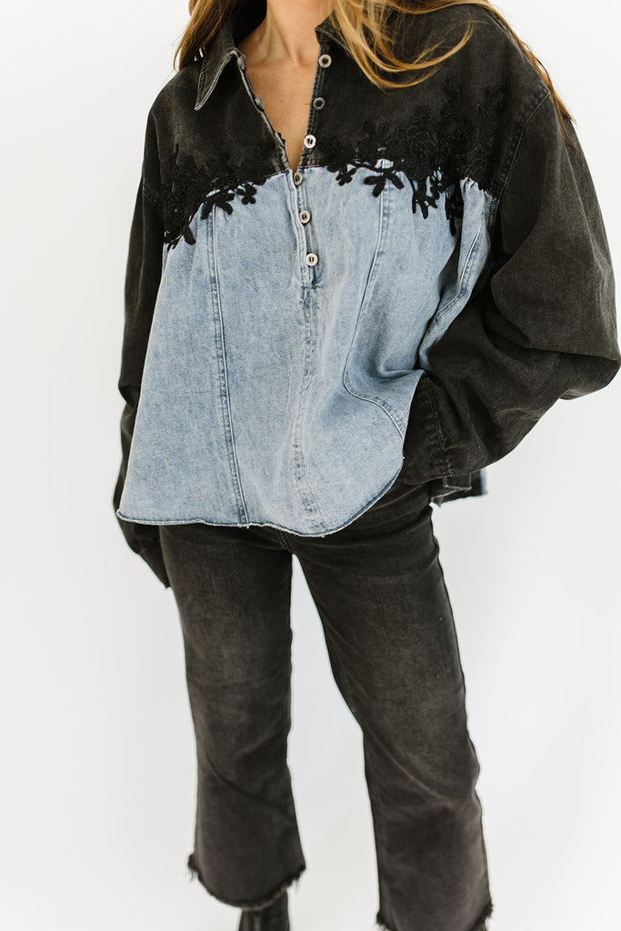 silverado denim button up