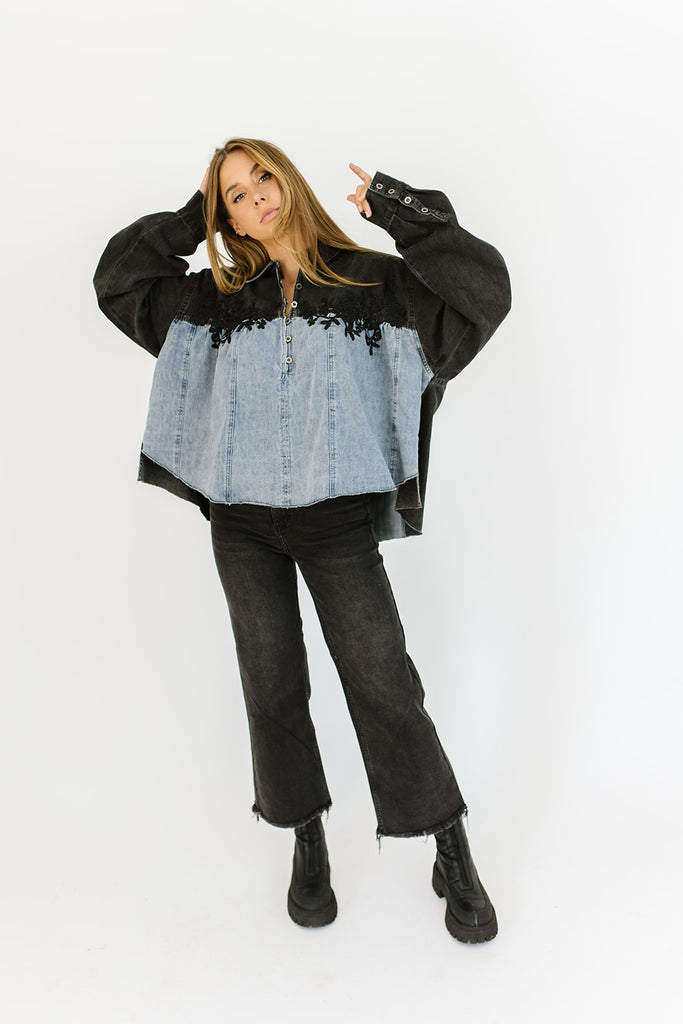 silverado denim button up