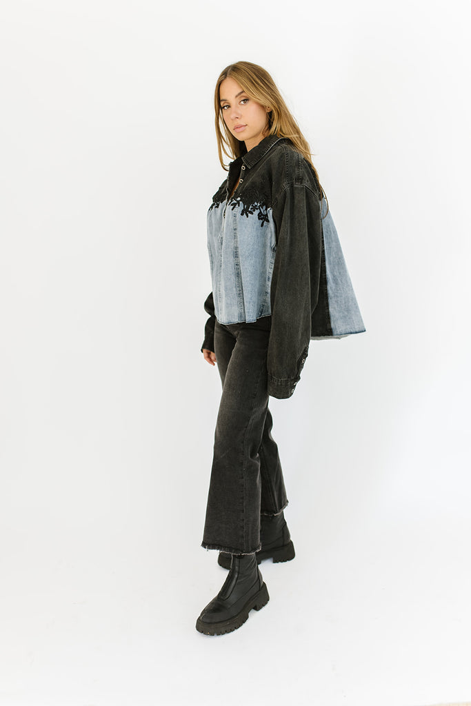 silverado denim button up