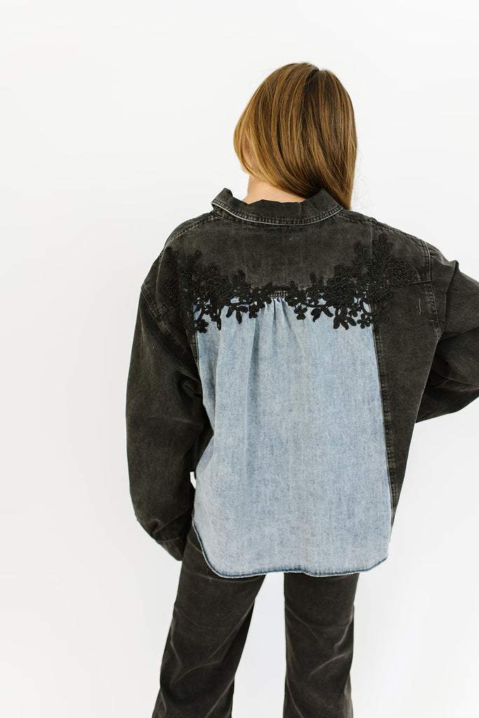 silverado denim button up