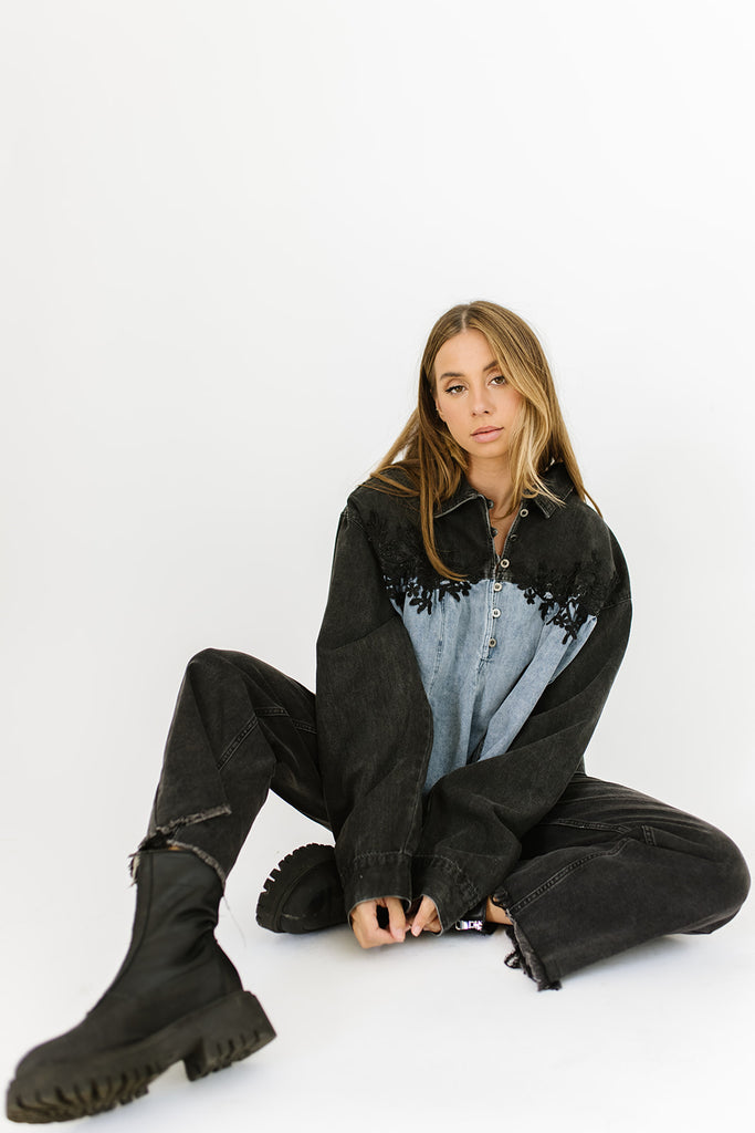 silverado denim button up
