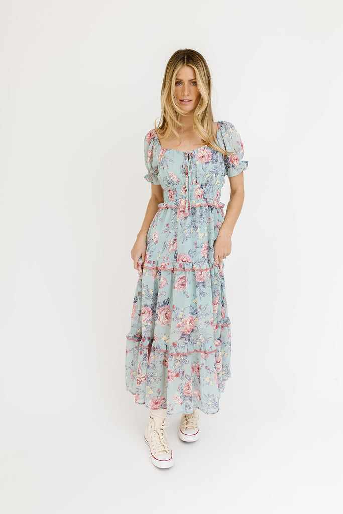 turn around floral maxi dress