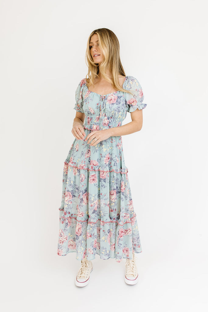 turn around floral maxi dress