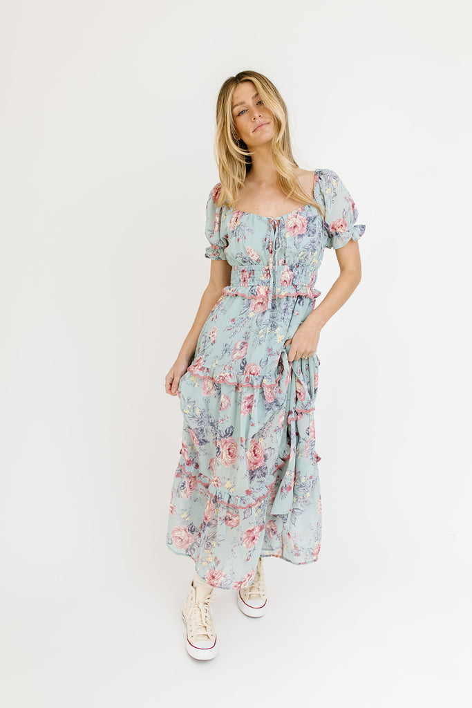 turn around floral maxi dress