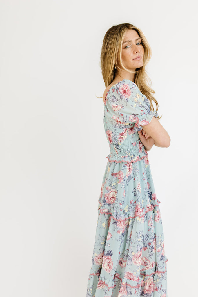 turn around floral maxi dress