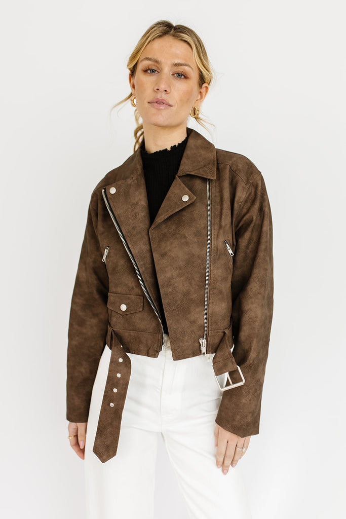 about time faux leather jacket