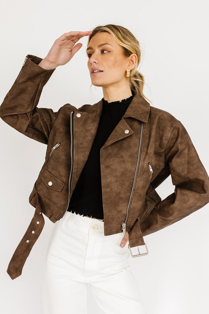 about time faux leather jacket