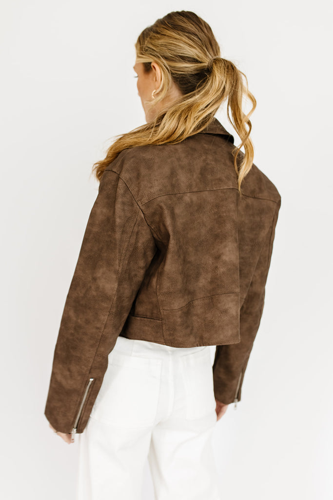 about time faux leather jacket