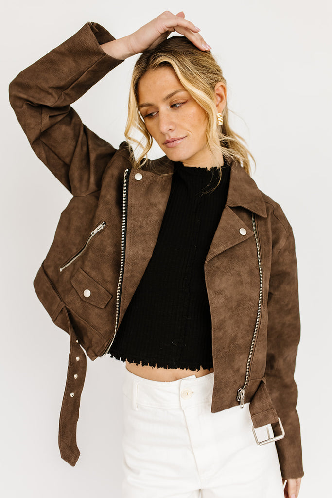 about time faux leather jacket