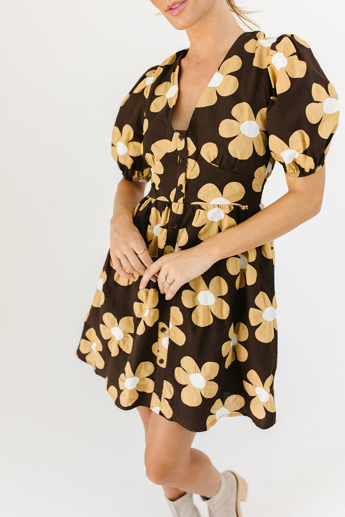 take my hand floral mini dress