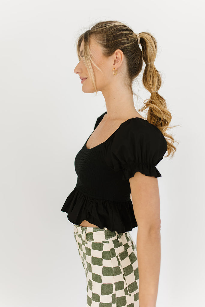 time out smocked top