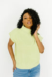 court mock neck top // lime