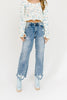 jewel wide leg distressed denim *restocked*