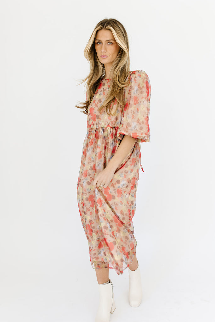 clara floral midi dress