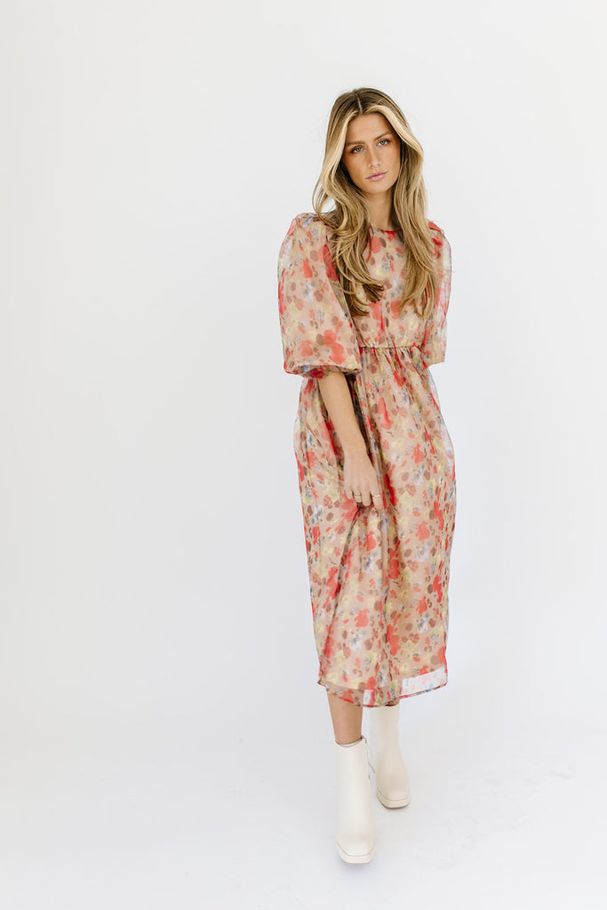 clara floral midi dress