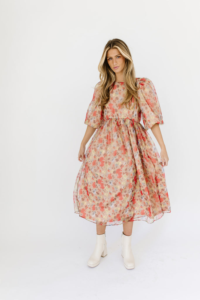 clara floral midi dress