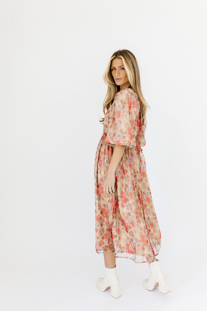 clara floral midi dress