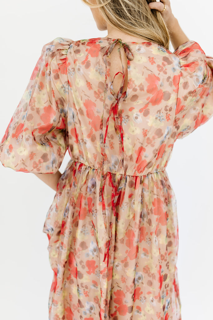 clara floral midi dress