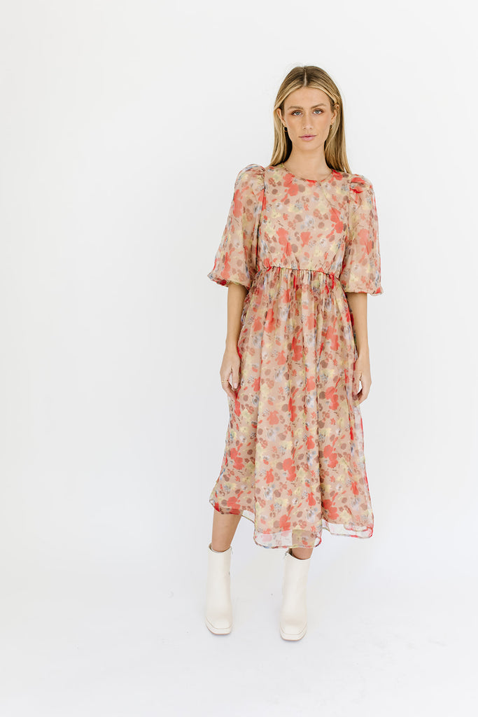 clara floral midi dress
