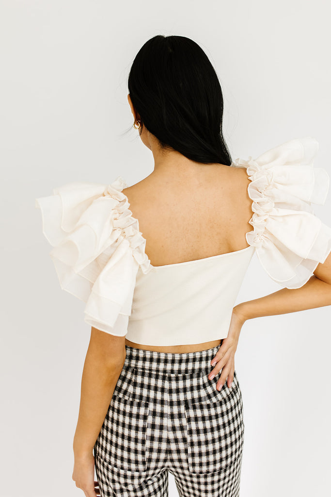 fly away ruffle top