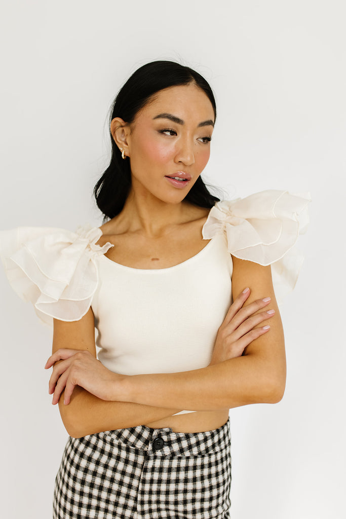 fly away ruffle top