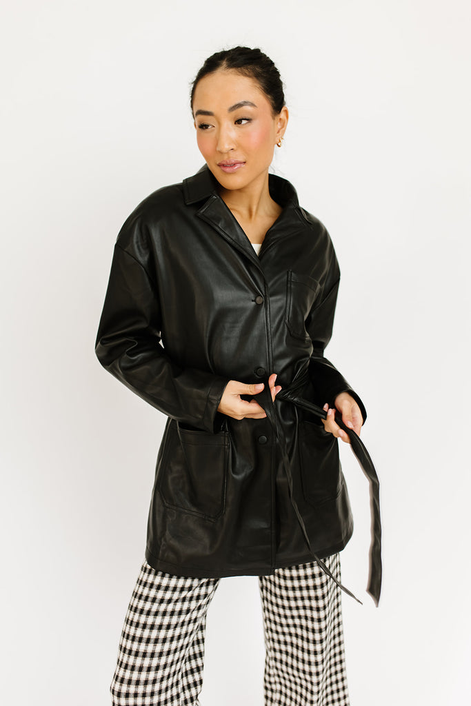 delaney faux leather jacket