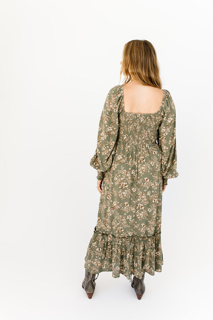 stay forever floral midi dress