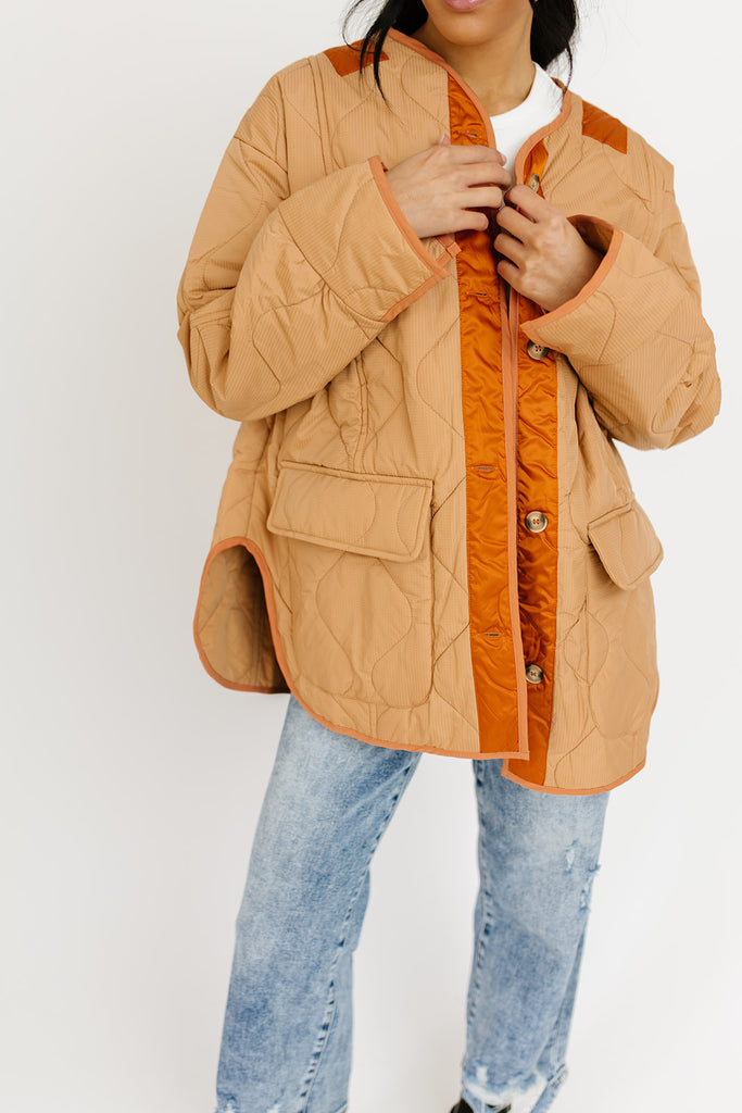samantha quilted jacket // pumpkin