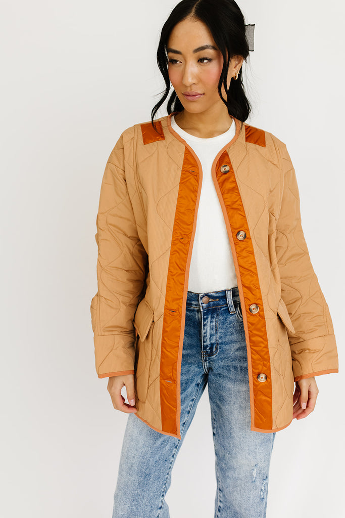 samantha quilted jacket // pumpkin