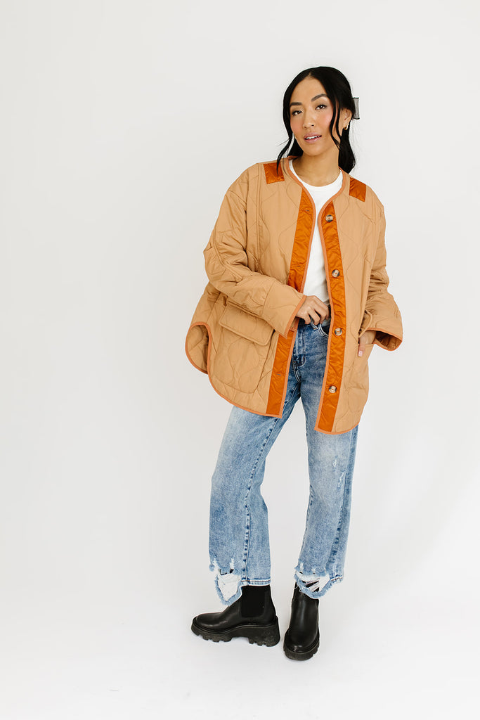 samantha quilted jacket // pumpkin