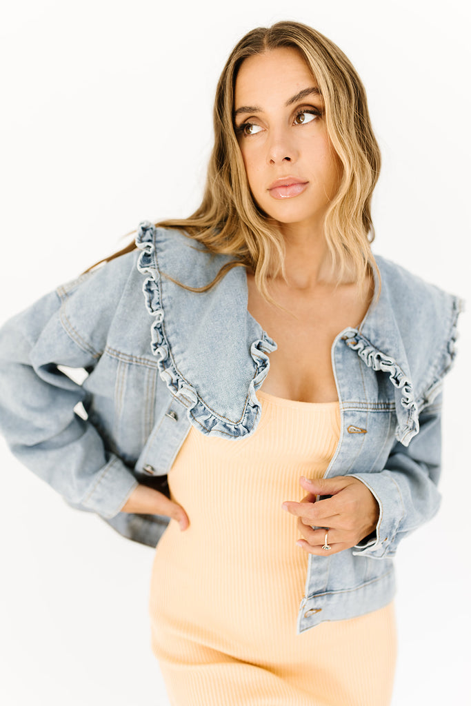she knows best denim jacket