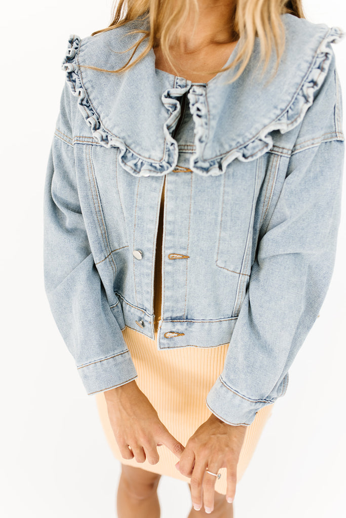 she knows best denim jacket