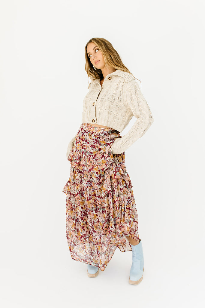 kira floral maxi skirt
