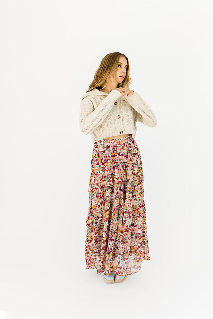 kira floral maxi skirt