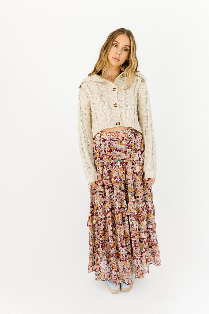 kira floral maxi skirt