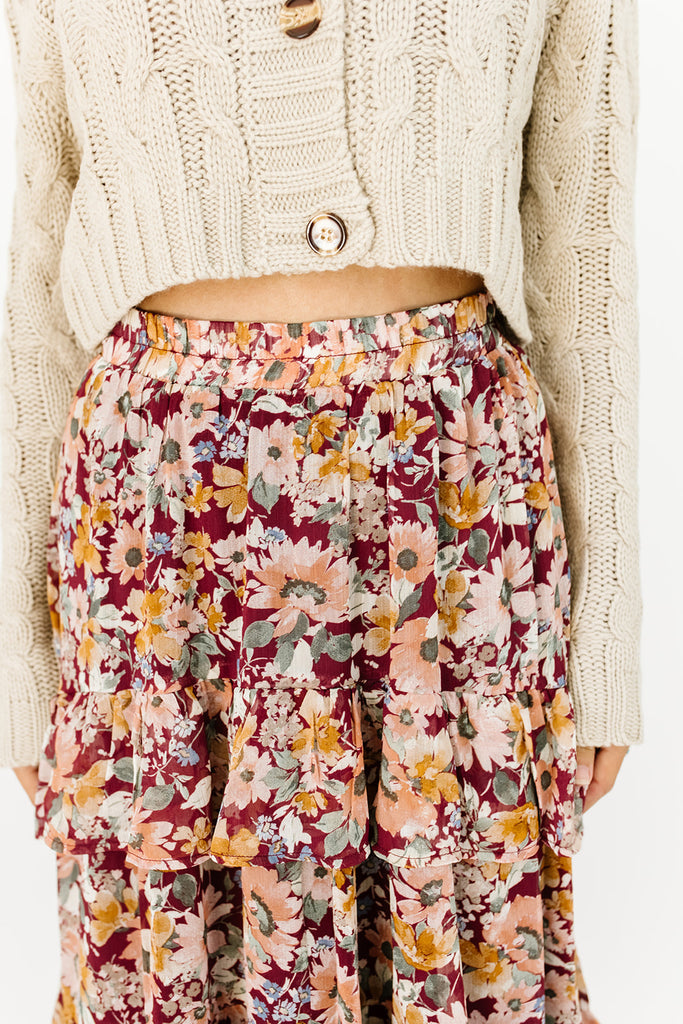 kira floral maxi skirt
