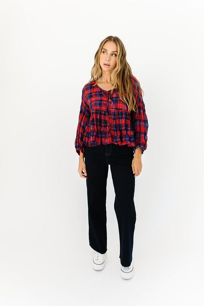 afterglow plaid top