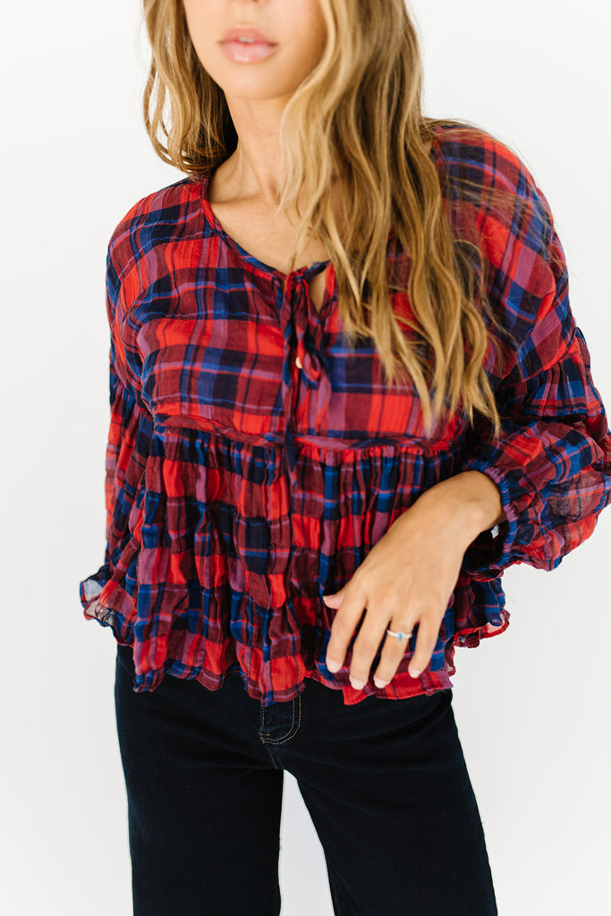 afterglow plaid top