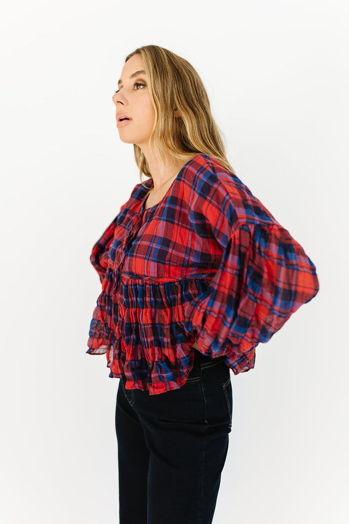 afterglow plaid top