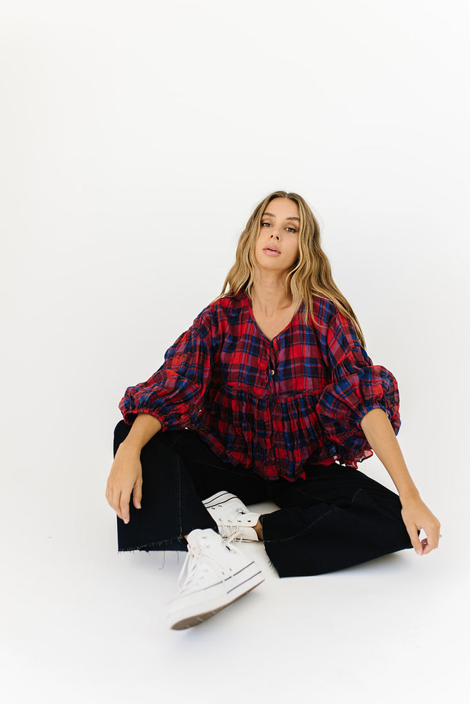 afterglow plaid top