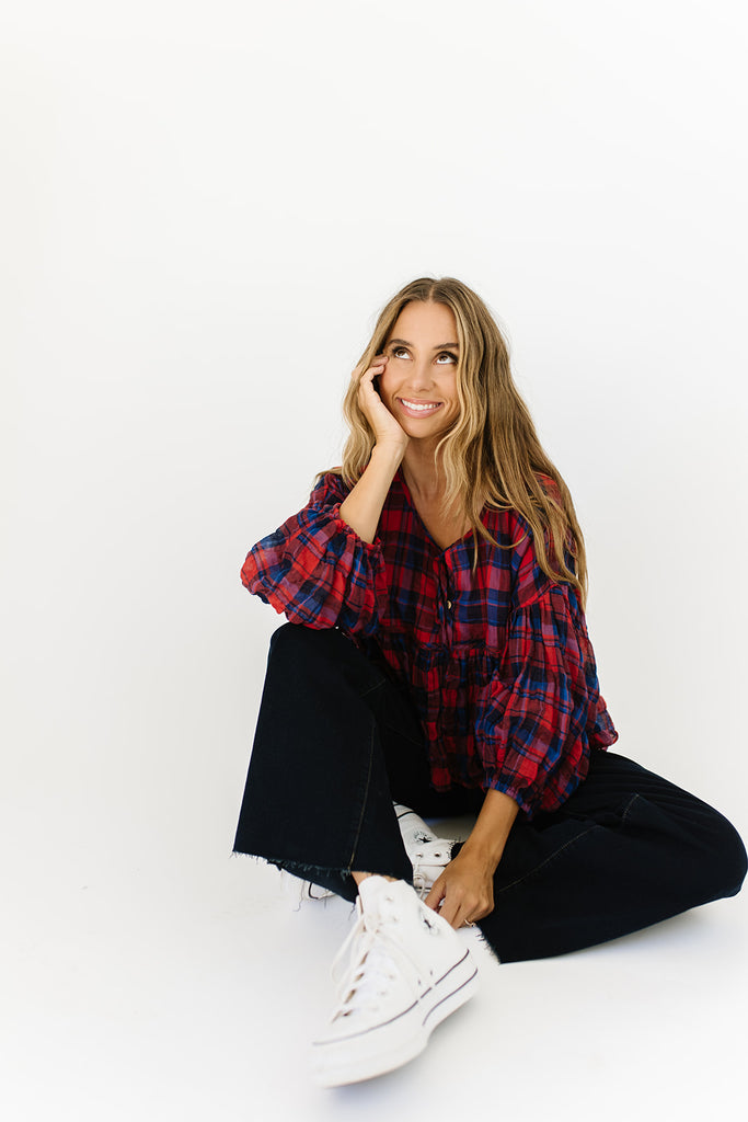 afterglow plaid top