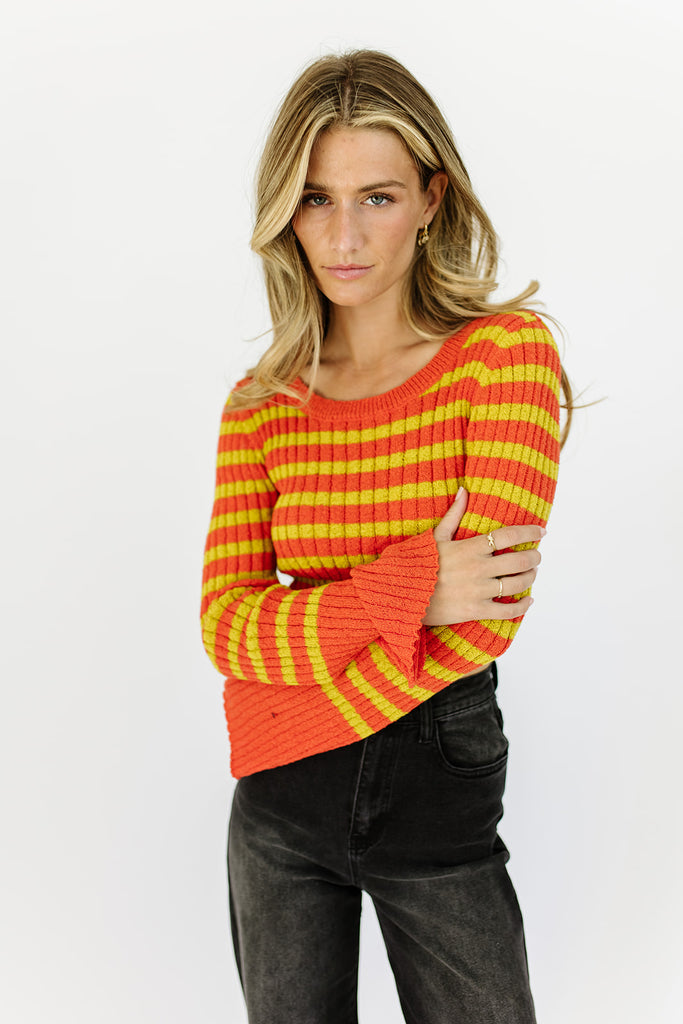 becca striped sweater