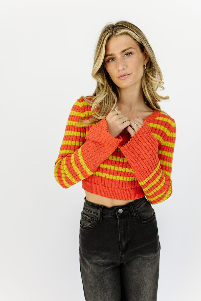 becca striped sweater