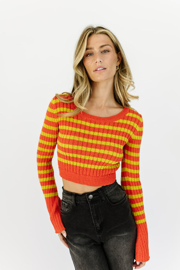 becca striped sweater