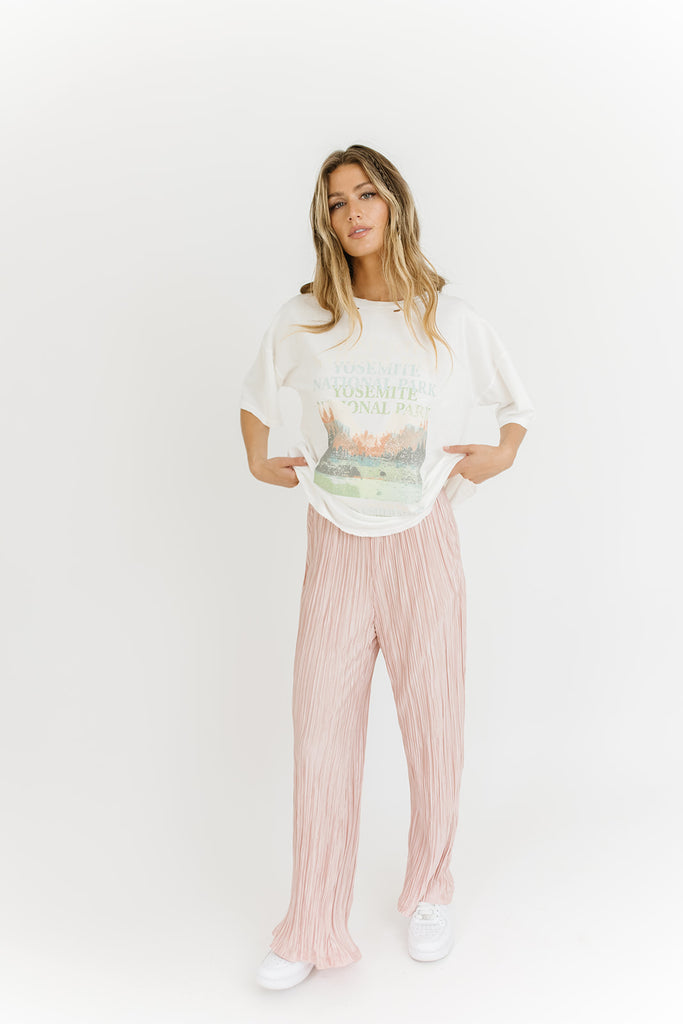 double bubble plisse pants