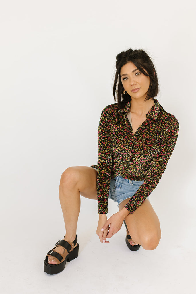 ladies first corduroy button up